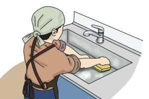 キッチンシンクの掃除方法について。